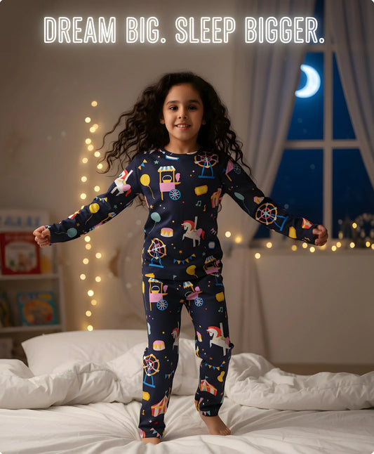 CARNIVAL CIRCUS LONG SLEEVES PYJAMA SET - BLUE