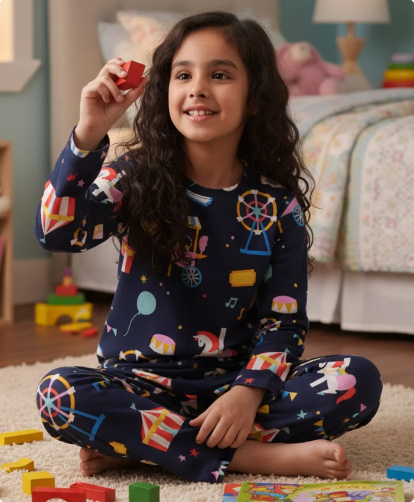 CARNIVAL CIRCUS LONG SLEEVES PYJAMA SET - BLUE