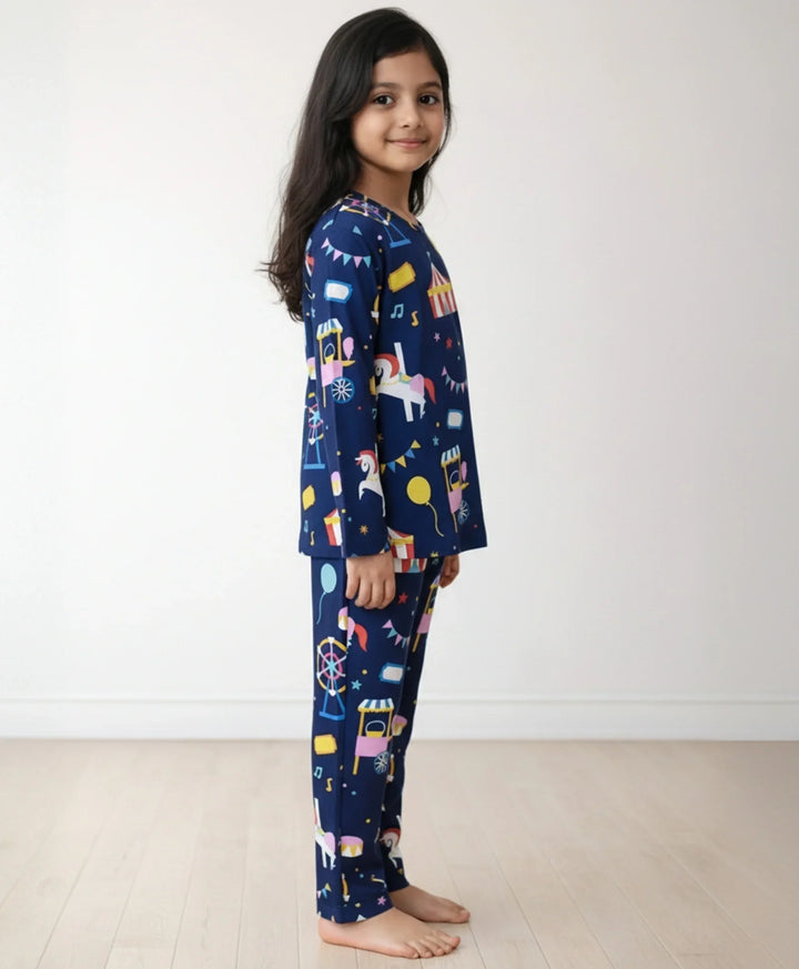 Carnival Circus Boys Long Sleeves Pyjama Set - Blue - Anthrilo 