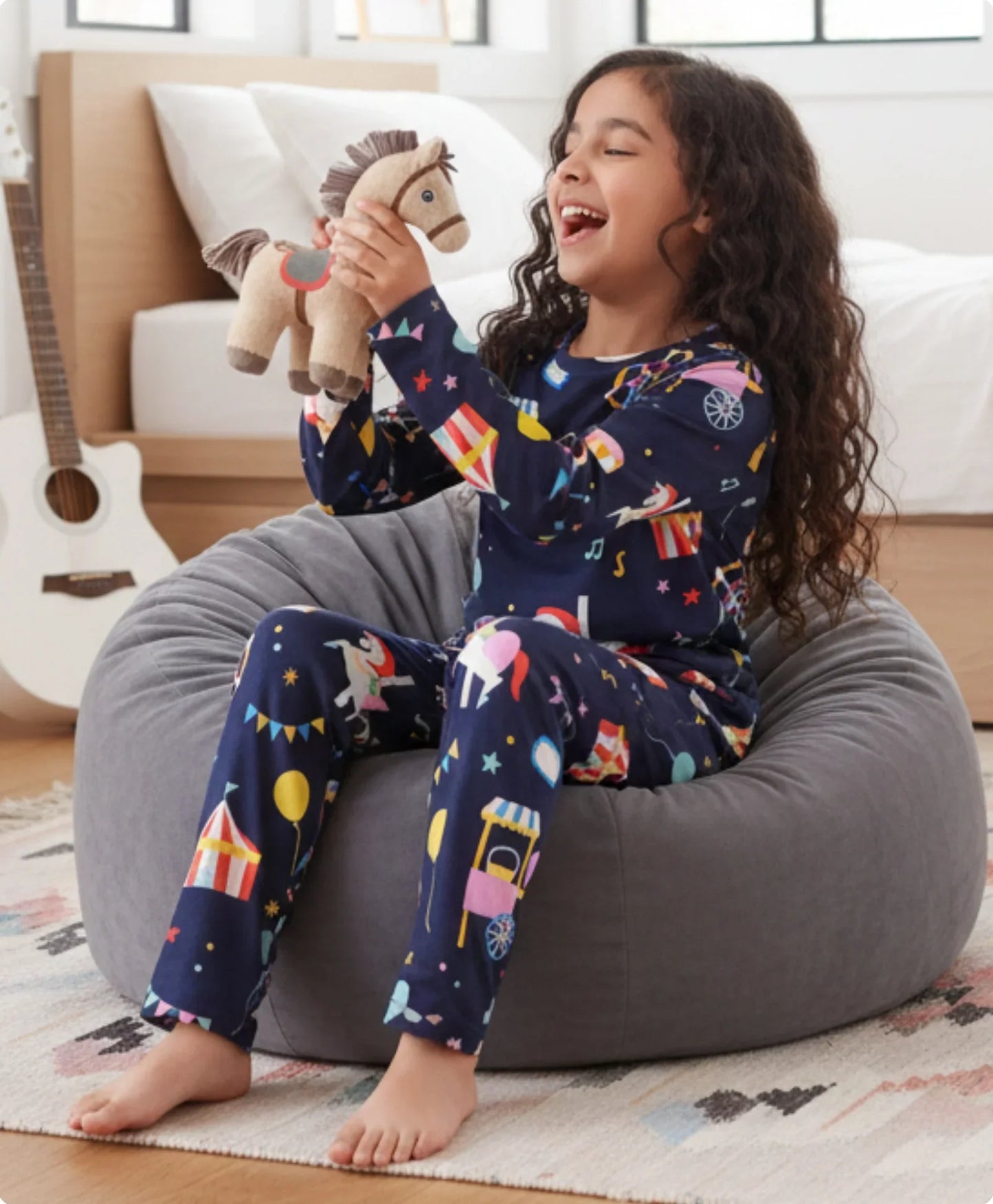 CARNIVAL CIRCUS LONG SLEEVES PYJAMA SET - BLUE