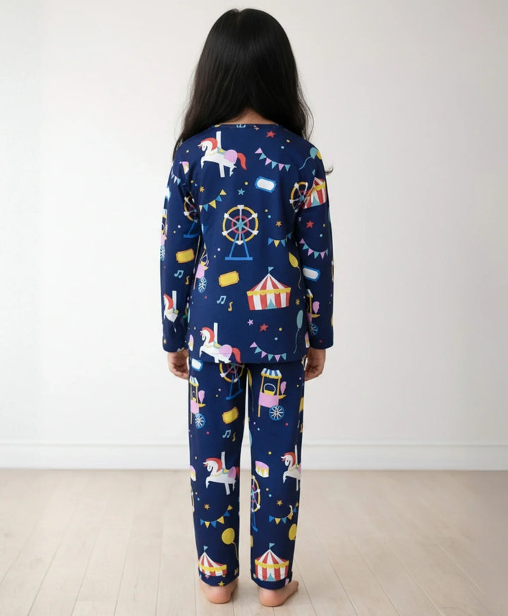 Carnival Circus Boys Long Sleeves Pyjama Set - Blue - Anthrilo 