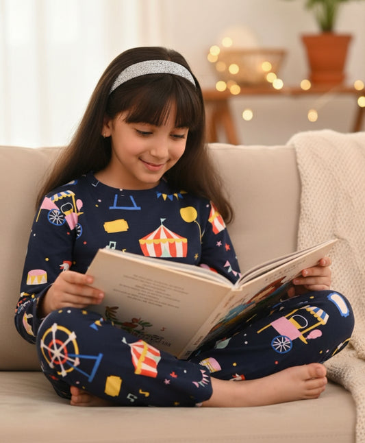 CARNIVAL CIRCUS LONG SLEEVES PYJAMA SET - BLUE