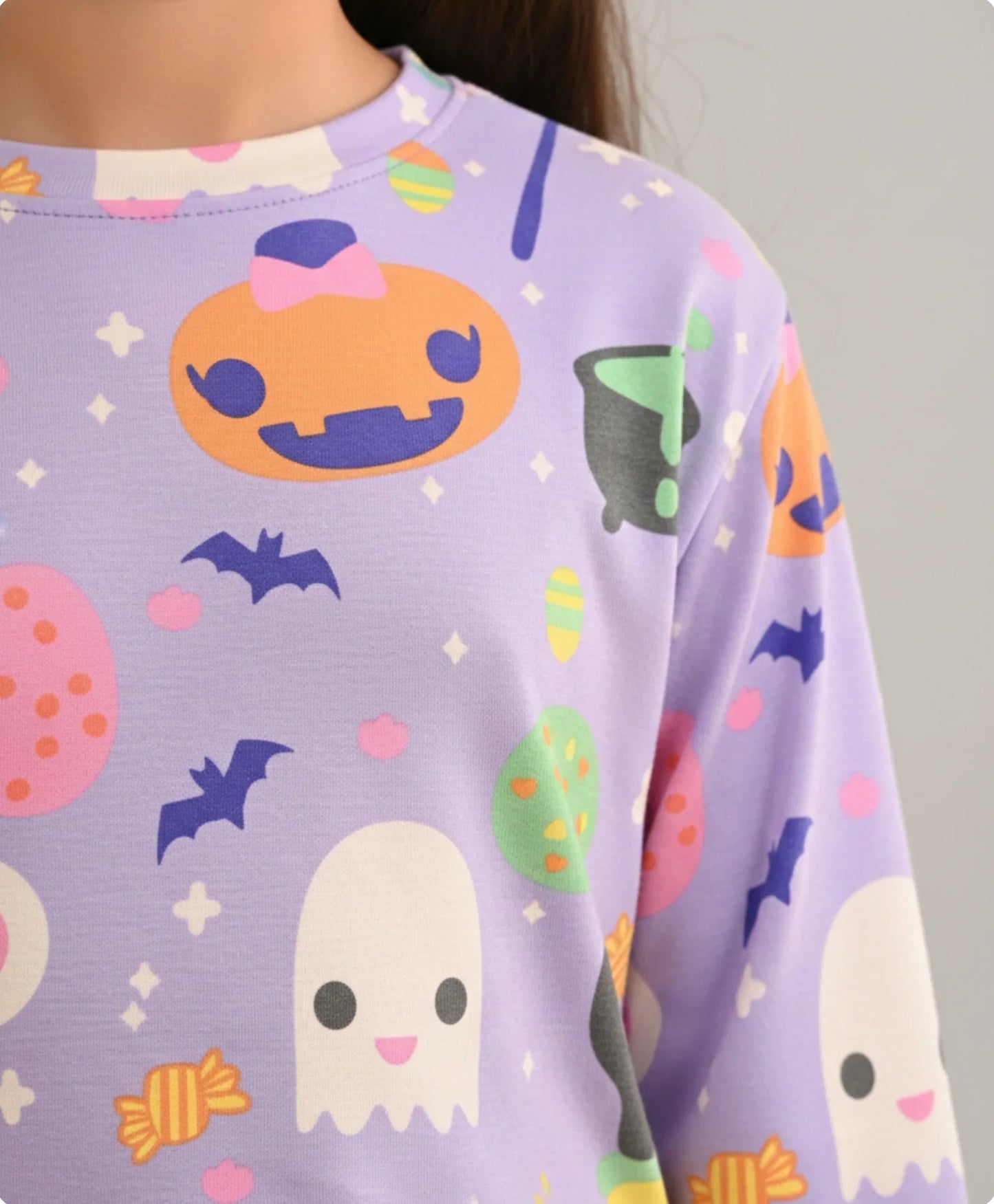 HALLOWEEN LONG SLEEVES PYJAMA SET - PURPLE