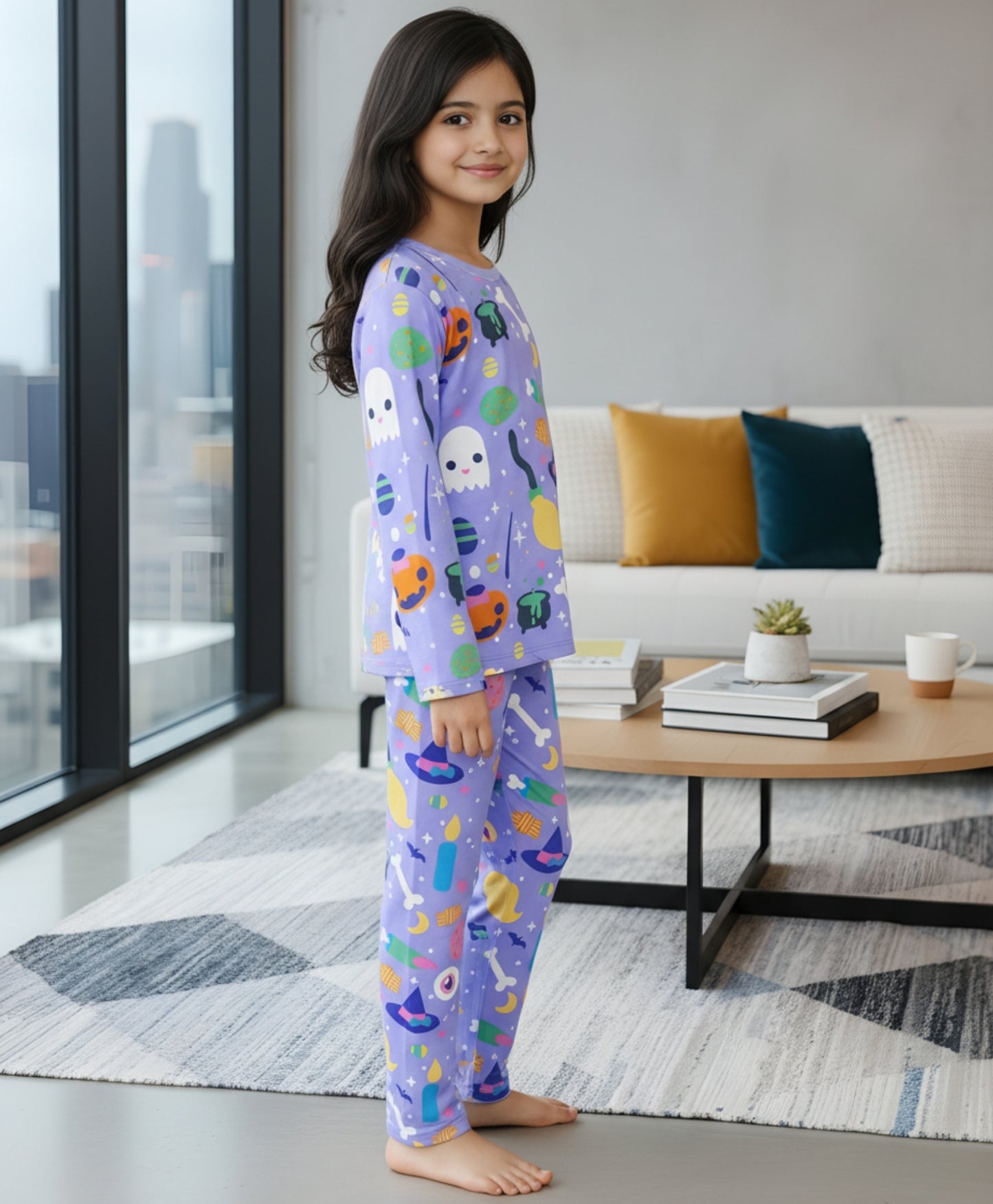 HALLOWEEN LONG SLEEVES PYJAMA SET - PURPLE - Anthrilo 