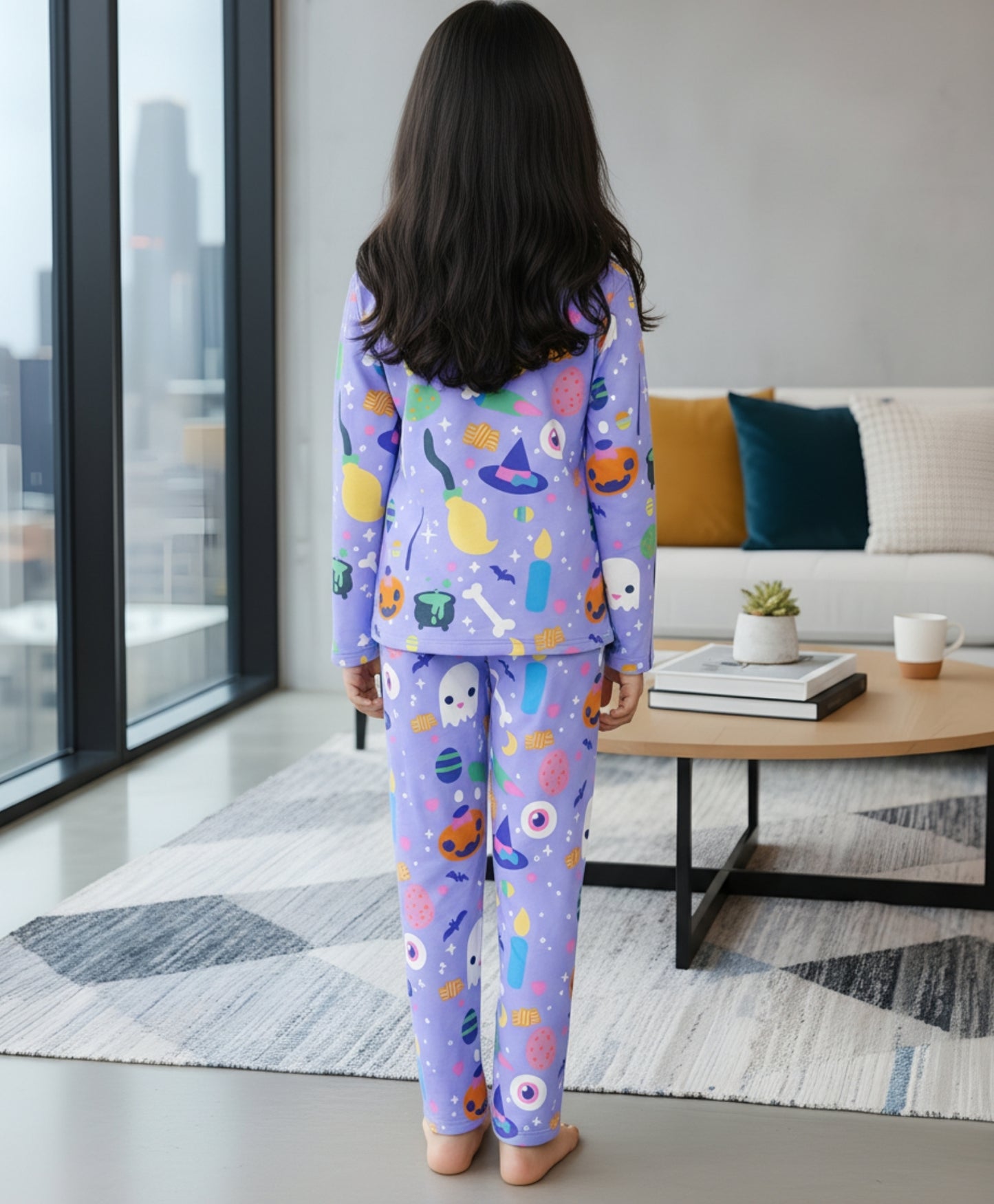 HALLOWEEN LONG SLEEVES PYJAMA SET - PURPLE - Anthrilo 