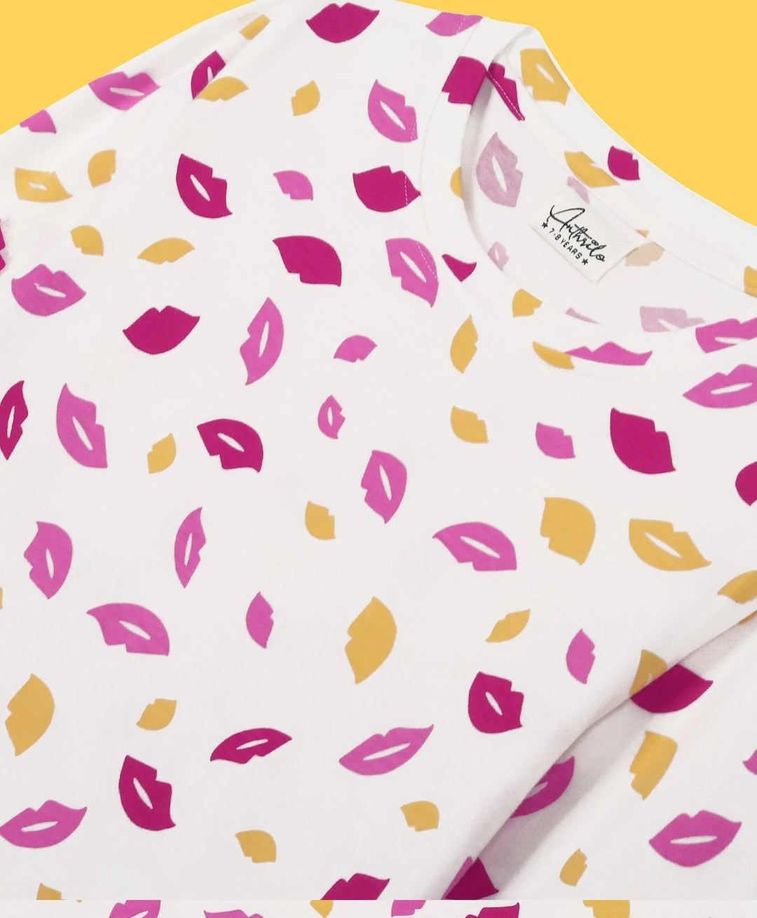 LIPS LONG SLEEVES GIRLS T-SHIRT - WHITE - Anthrilo 
