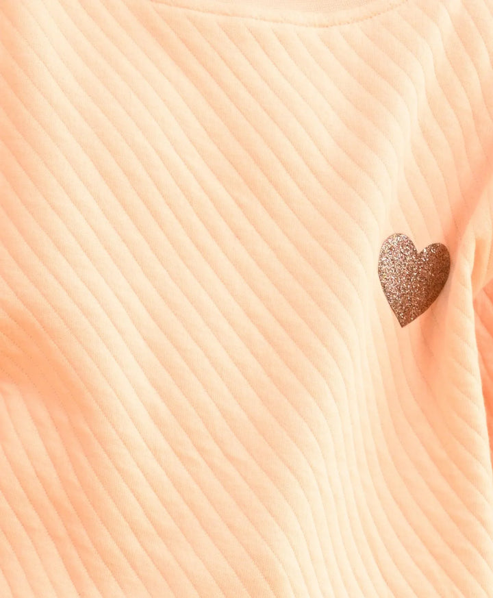 PEACH QUILTED GIRLS SWEATSHIRT - PEACH - Anthrilo 