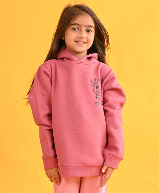 DREAMER FUTURE DARK PINK FLEECE HOODIE - PINK