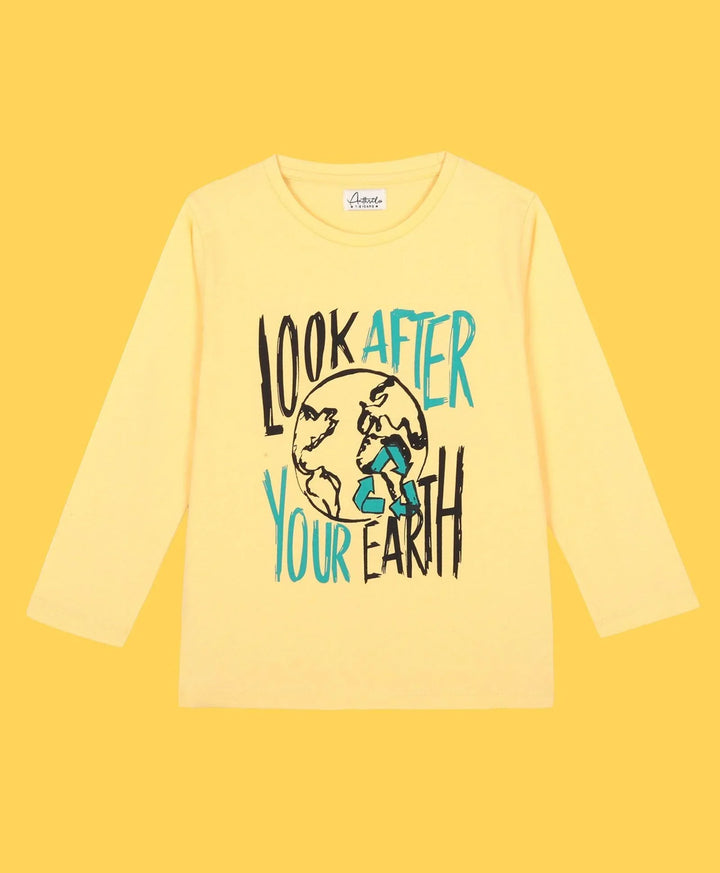 LOOK AFTER EARTH YELLOW BOYS T-SHIRT - YELLOW - Anthrilo 