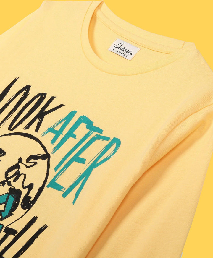 LOOK AFTER EARTH YELLOW BOYS T-SHIRT - YELLOW - Anthrilo 