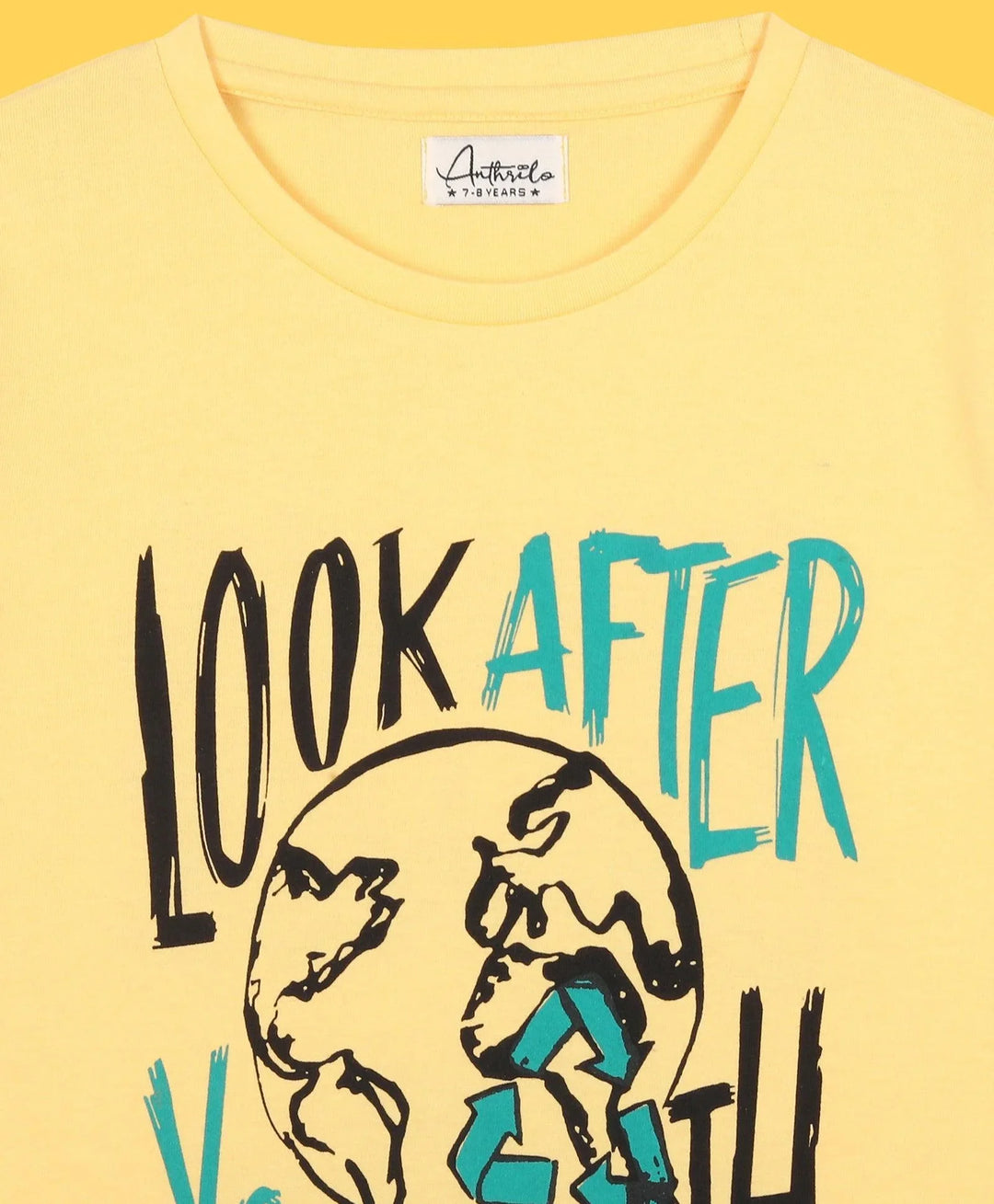 LOOK AFTER EARTH YELLOW BOYS T-SHIRT - YELLOW - Anthrilo 