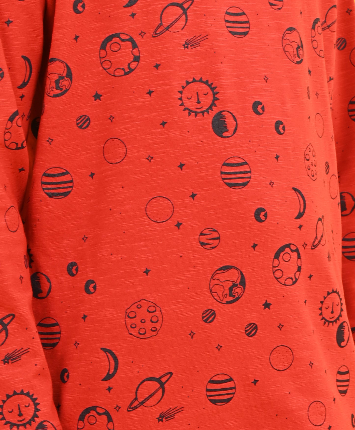 RED SOLAR SYSTEM LONG SLEEVES PYJAMA SET D - RED