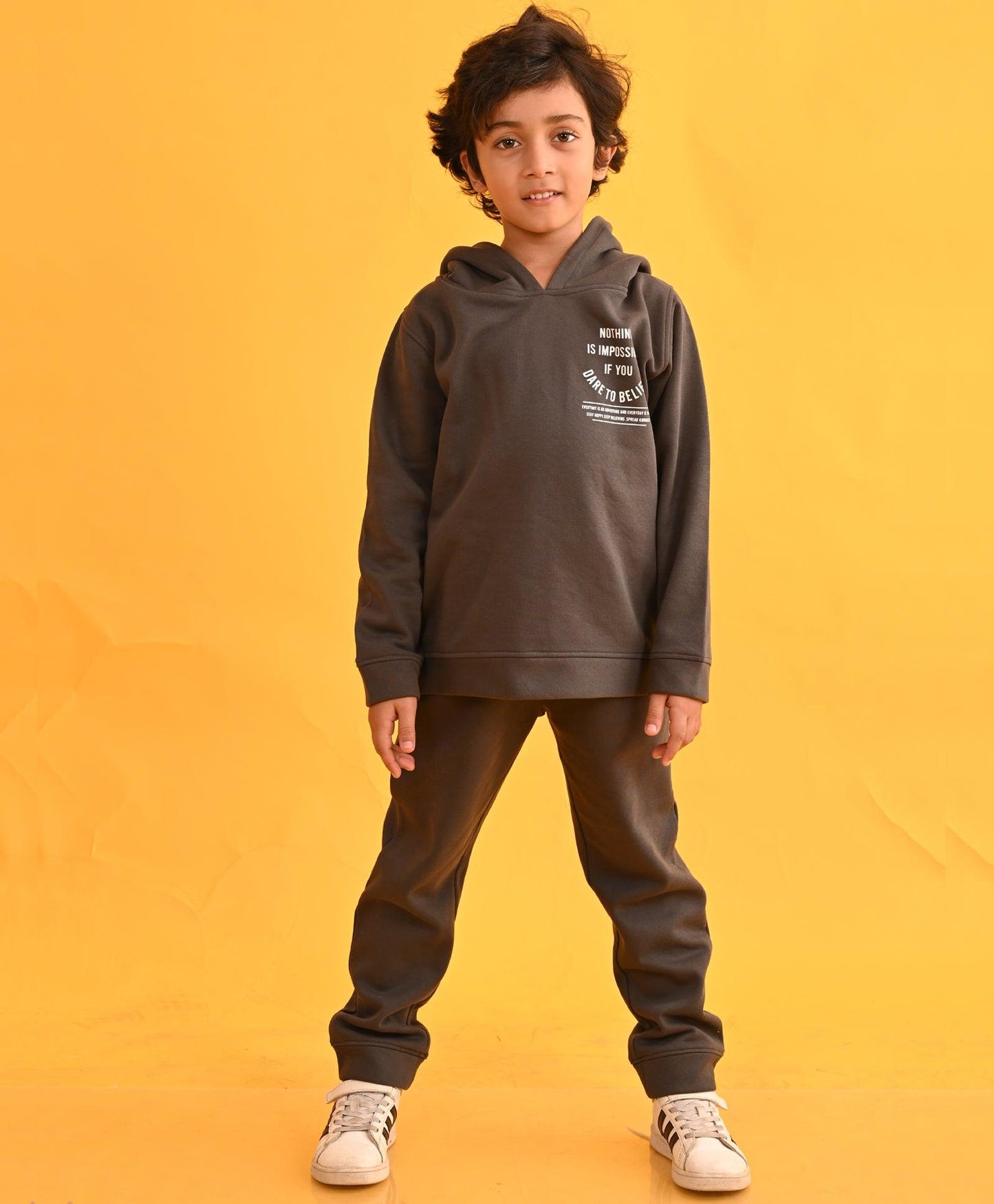 DARK GREY TMR FLEECE BOYS HOODIE JOGGER SET  - DARK GREY