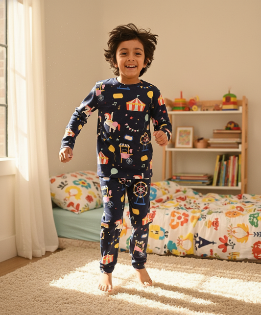 CARNIVAL CIRCUS BOYS LONG SLEEVES PYJAMA SET - BLUE