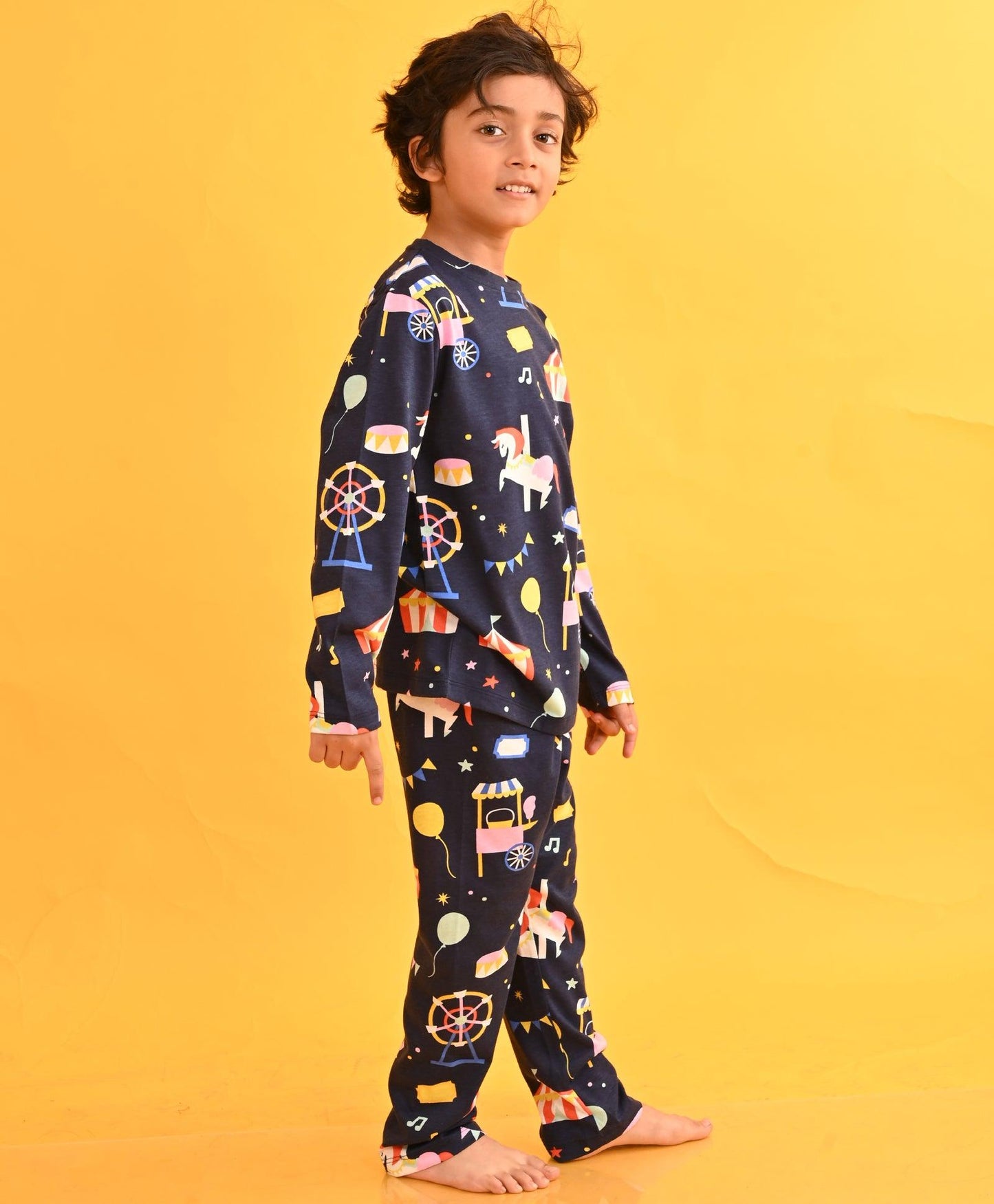 CARNIVAL CIRCUS BOYS LONG SLEEVES PYJAMA SET - BLUE - Anthrilo 