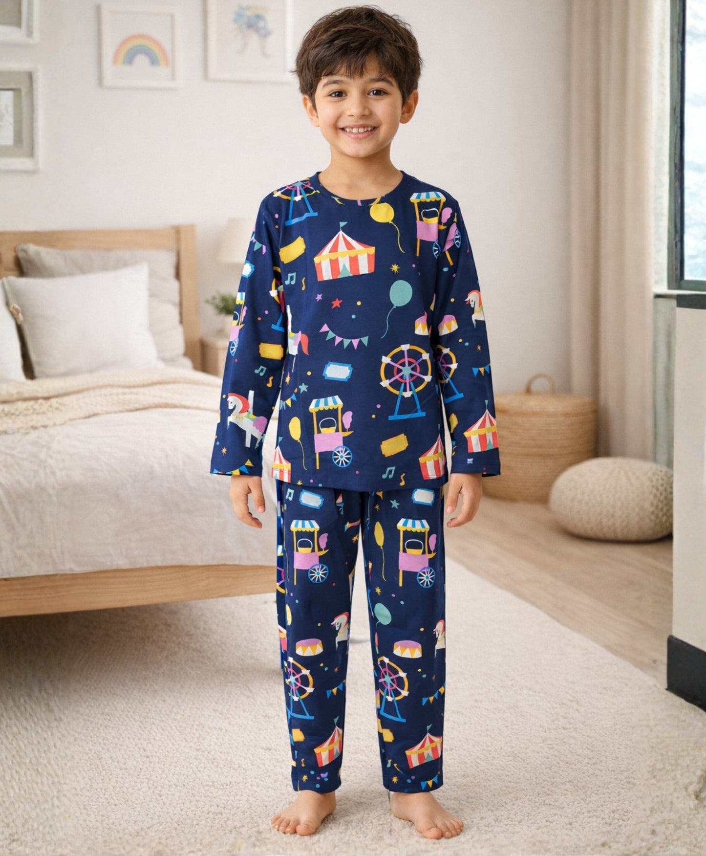 CARNIVAL CIRCUS BOYS LONG SLEEVES PYJAMA SET - BLUE