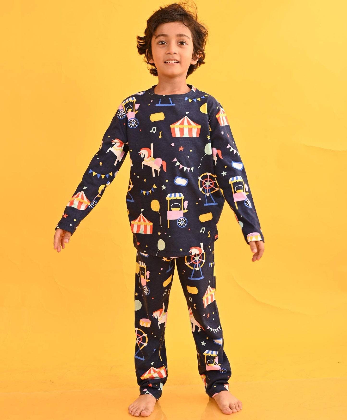 CARNIVAL CIRCUS BOYS LONG SLEEVES PYJAMA SET - BLUE - Anthrilo 