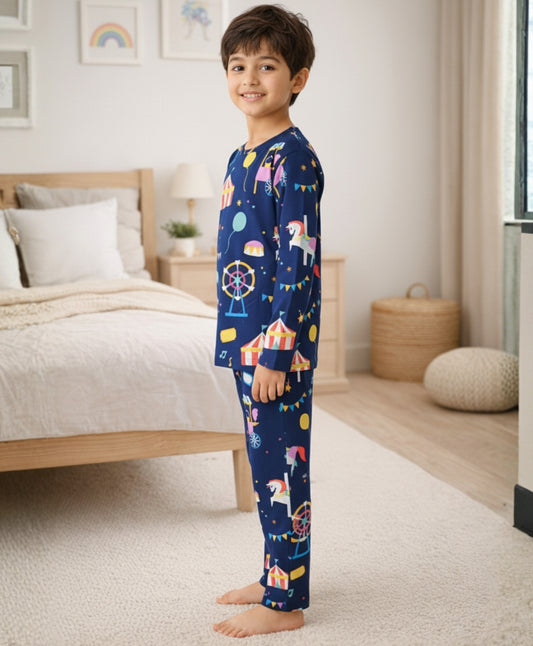CARNIVAL CIRCUS BOYS LONG SLEEVES PYJAMA SET - BLUE