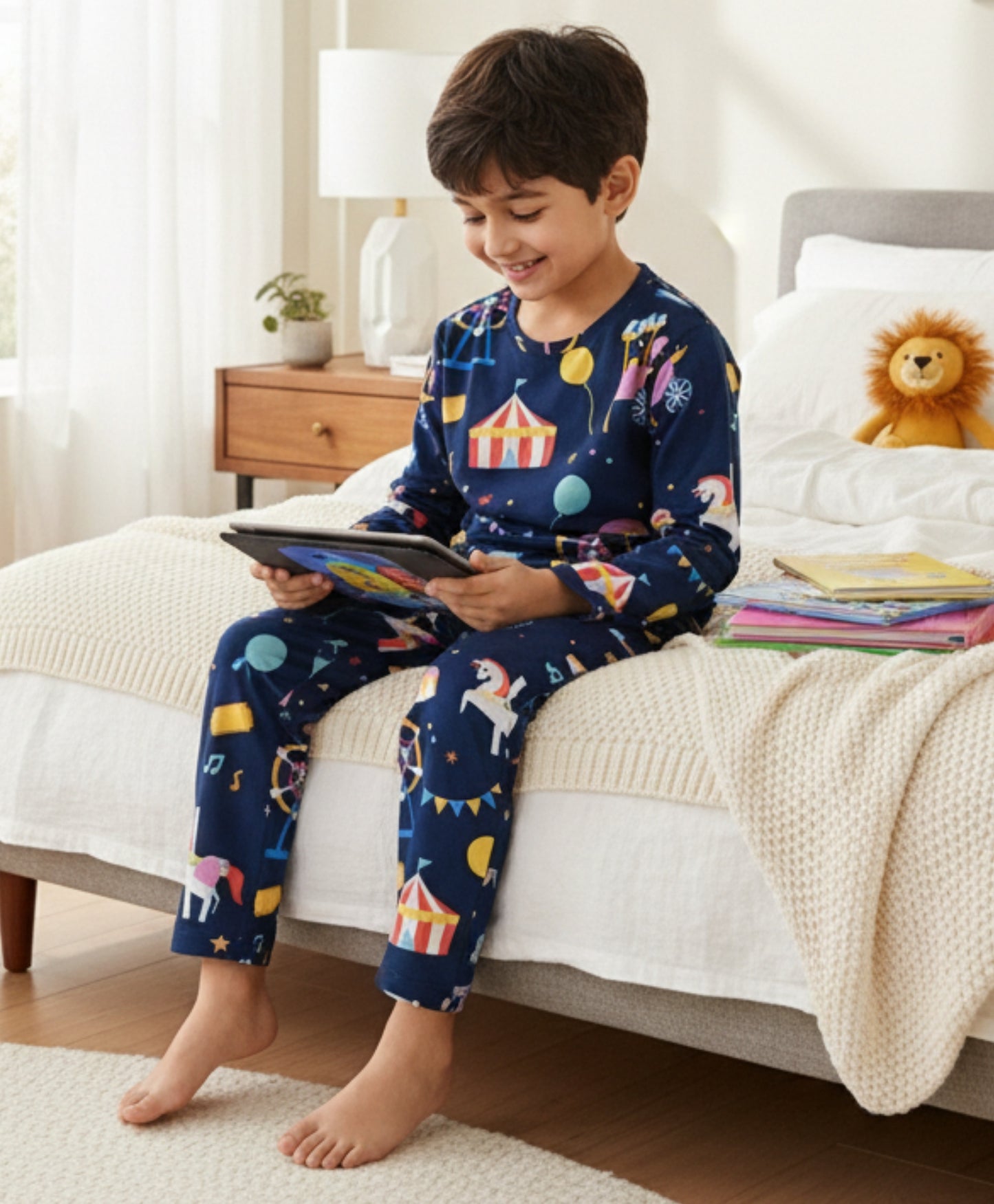 CARNIVAL CIRCUS BOYS LONG SLEEVES PYJAMA SET - BLUE