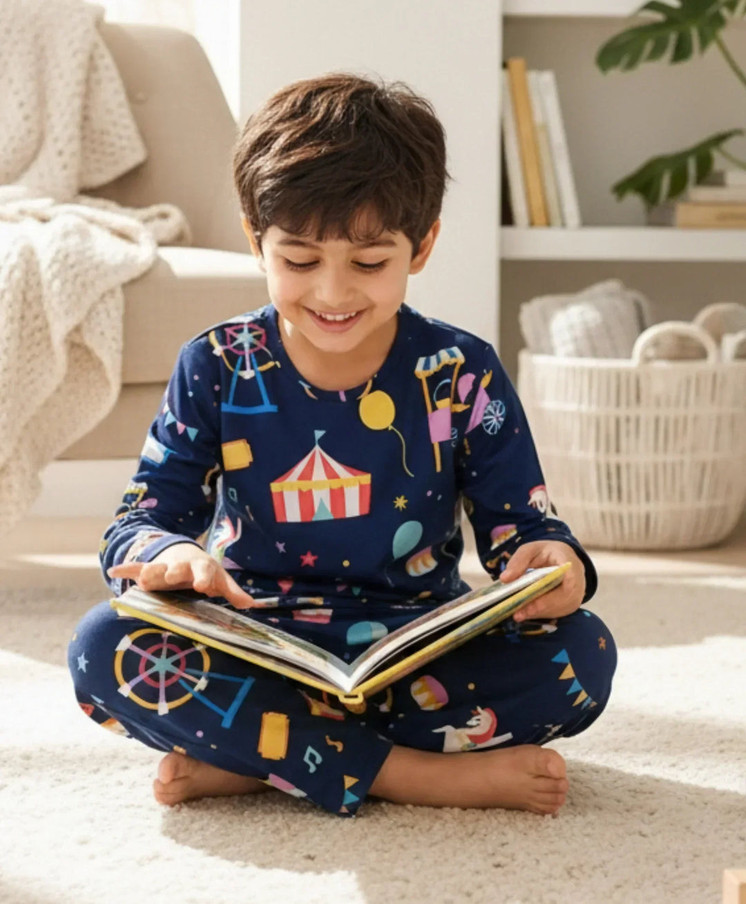 CARNIVAL CIRCUS BOYS LONG SLEEVES PYJAMA SET - BLUE - Anthrilo 
