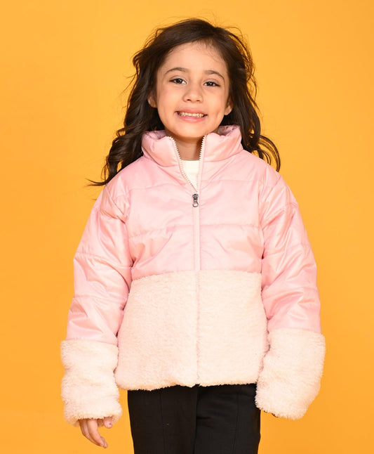 MILANO HARVEY CUT N SEW FUR JACKET - PINK