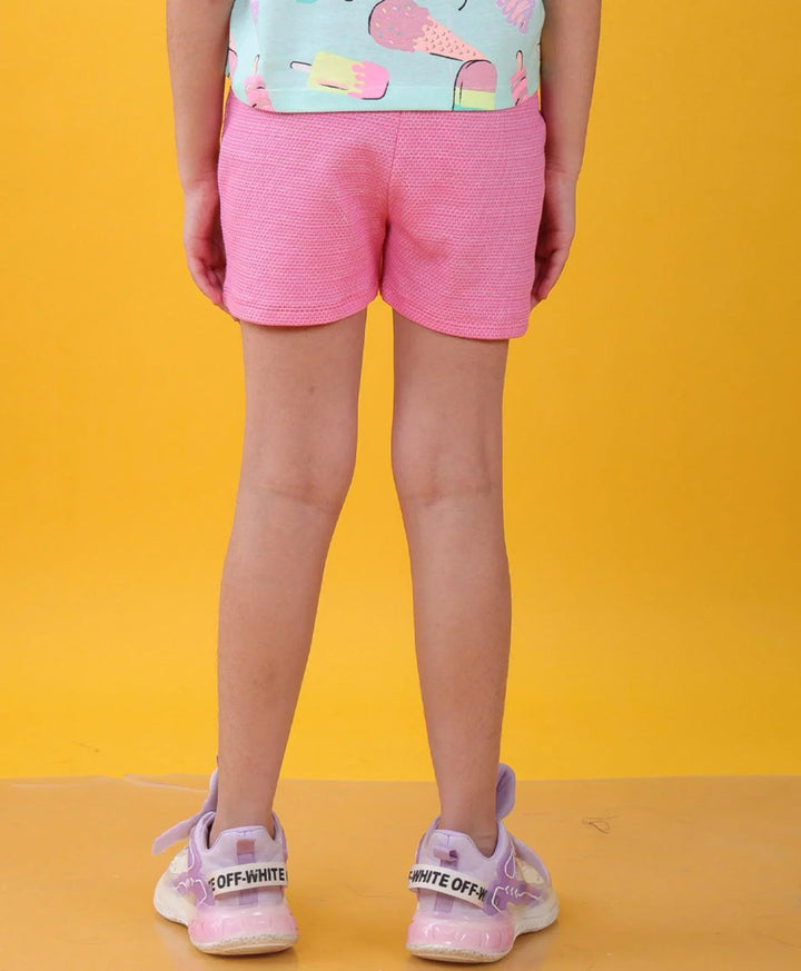 PINK POPCORN GIRLS SHORTS - PINK - Anthrilo 