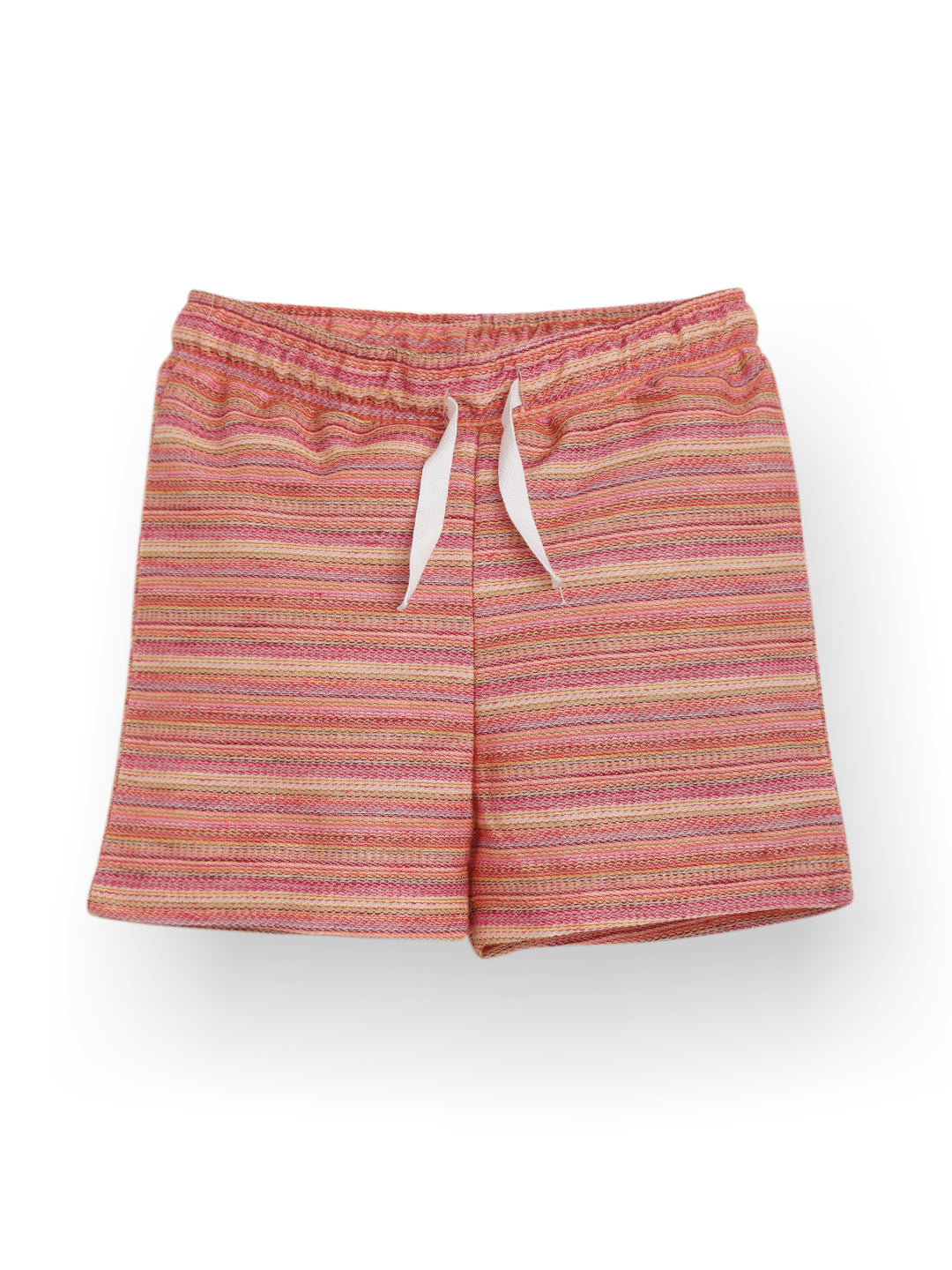 PINK TEXTURED COLORFUL GIRLS SHORTS -PINK