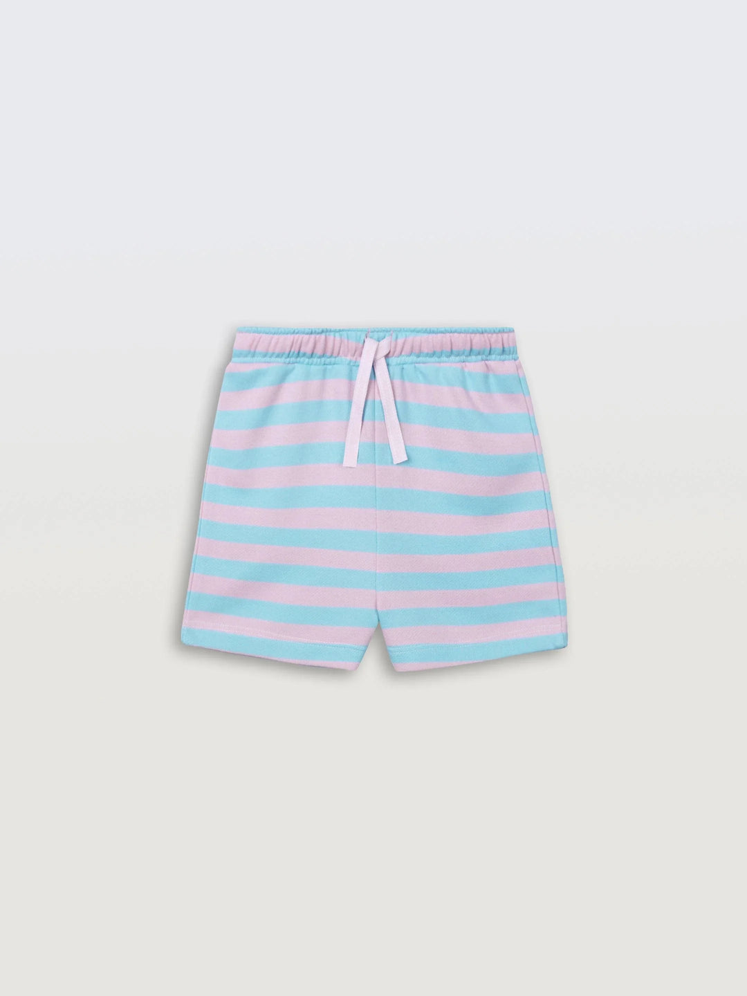 Sky Pink Stripes Girls Shorts - Sky/Pink