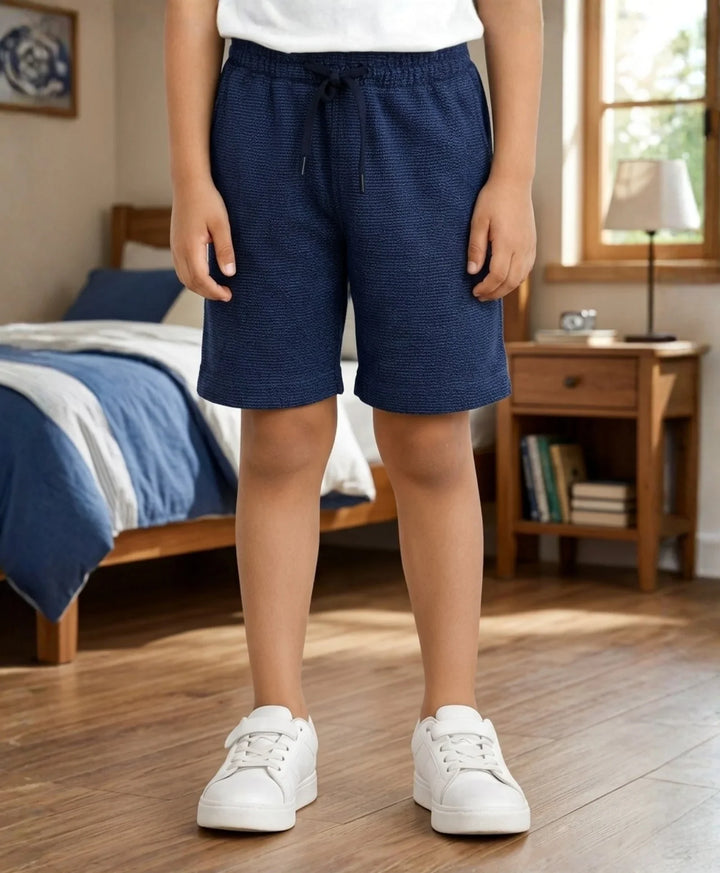 DIAGONAL DENIM BOYS SHORTS - BLUE - Anthrilo 