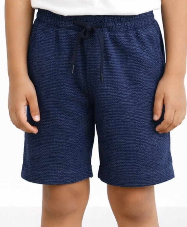 DIAGONAL DENIM BOYS SHORTS - BLUE - Anthrilo 