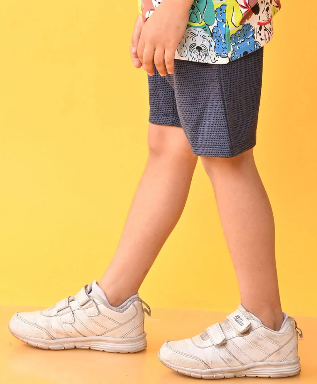 BLUE CHECK TEXTURED BOYS SHORTS - BLUE - Anthrilo 