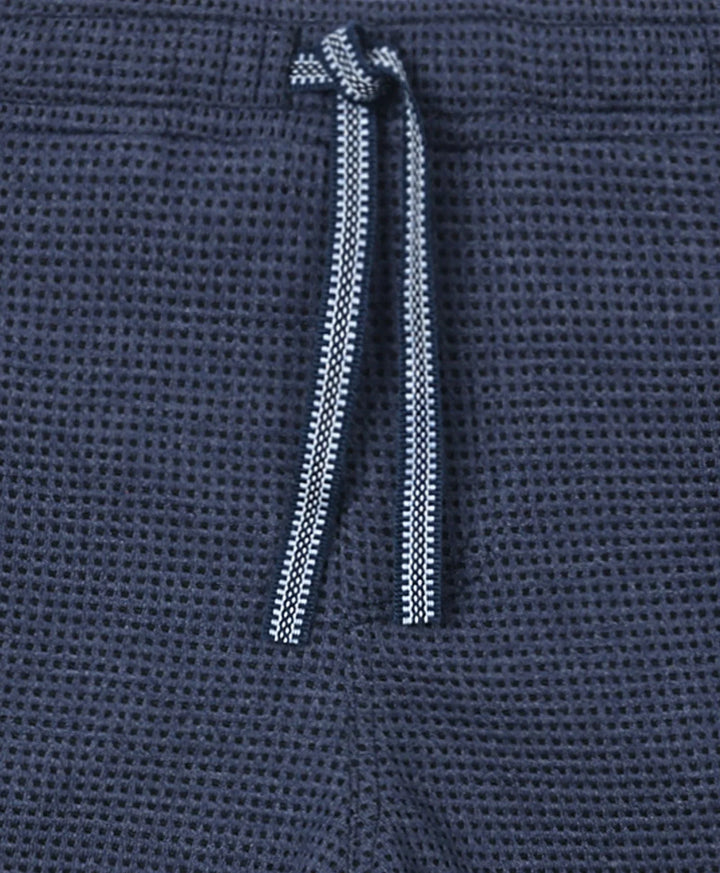 BLUE CHECK TEXTURED BOYS SHORTS - BLUE - Anthrilo 