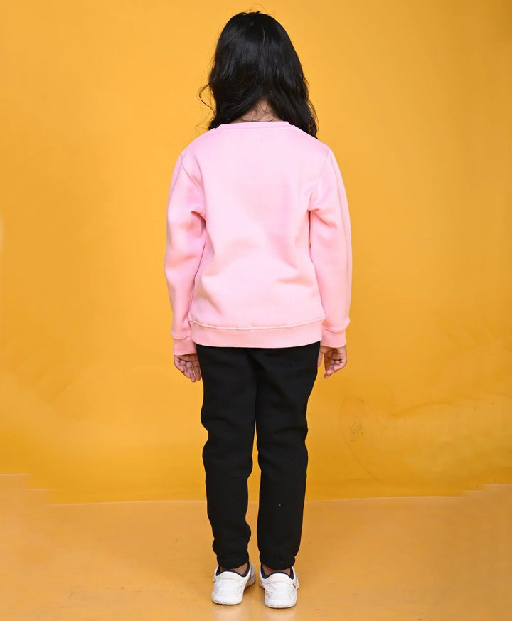 LOVE PINK GIRLS FLEECE SWEATSHIRT JOGGER SET - PINK/BLACK - Anthrilo 