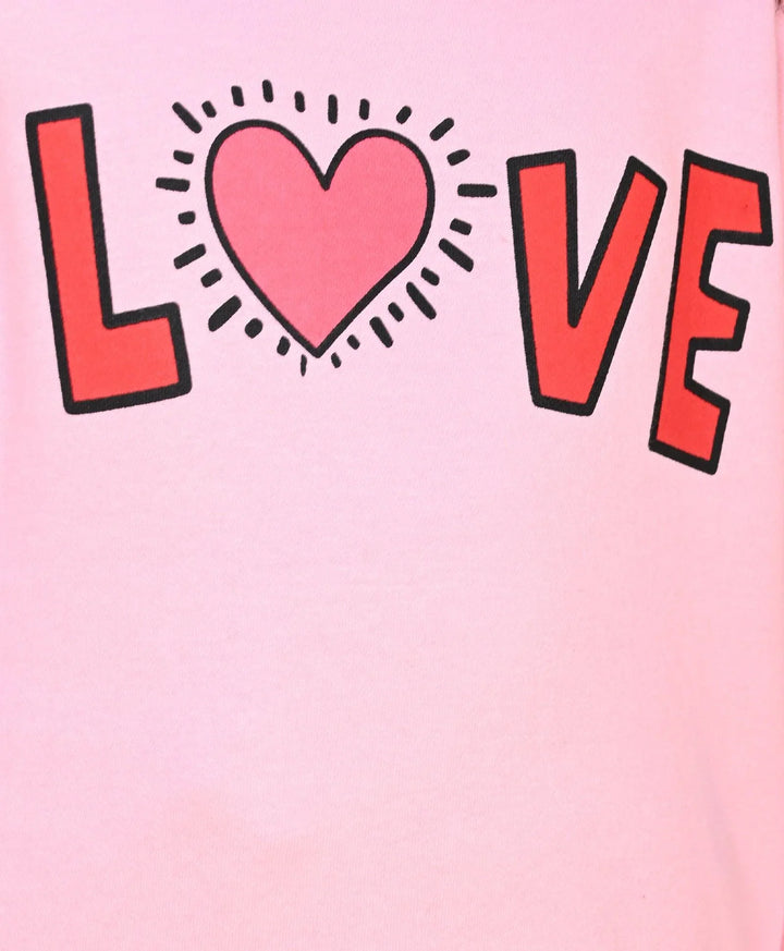 LOVE PINK GIRLS FLEECE SWEATSHIRT JOGGER SET - PINK/BLACK - Anthrilo 