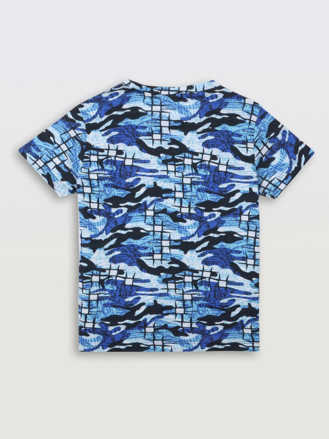 GRAFFITI CAMOUFLAGE SHORT SLEEVE T-SHIRT - BLUE - Anthrilo 