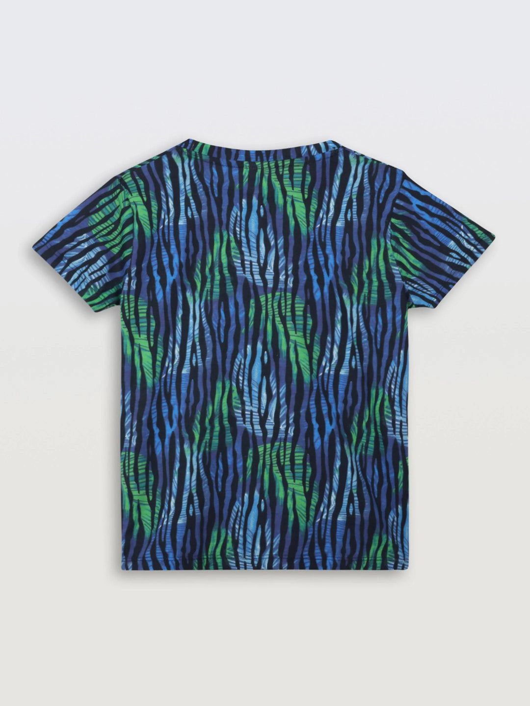 Tropical Stripe Short Sleeve T-Shirt - Blue