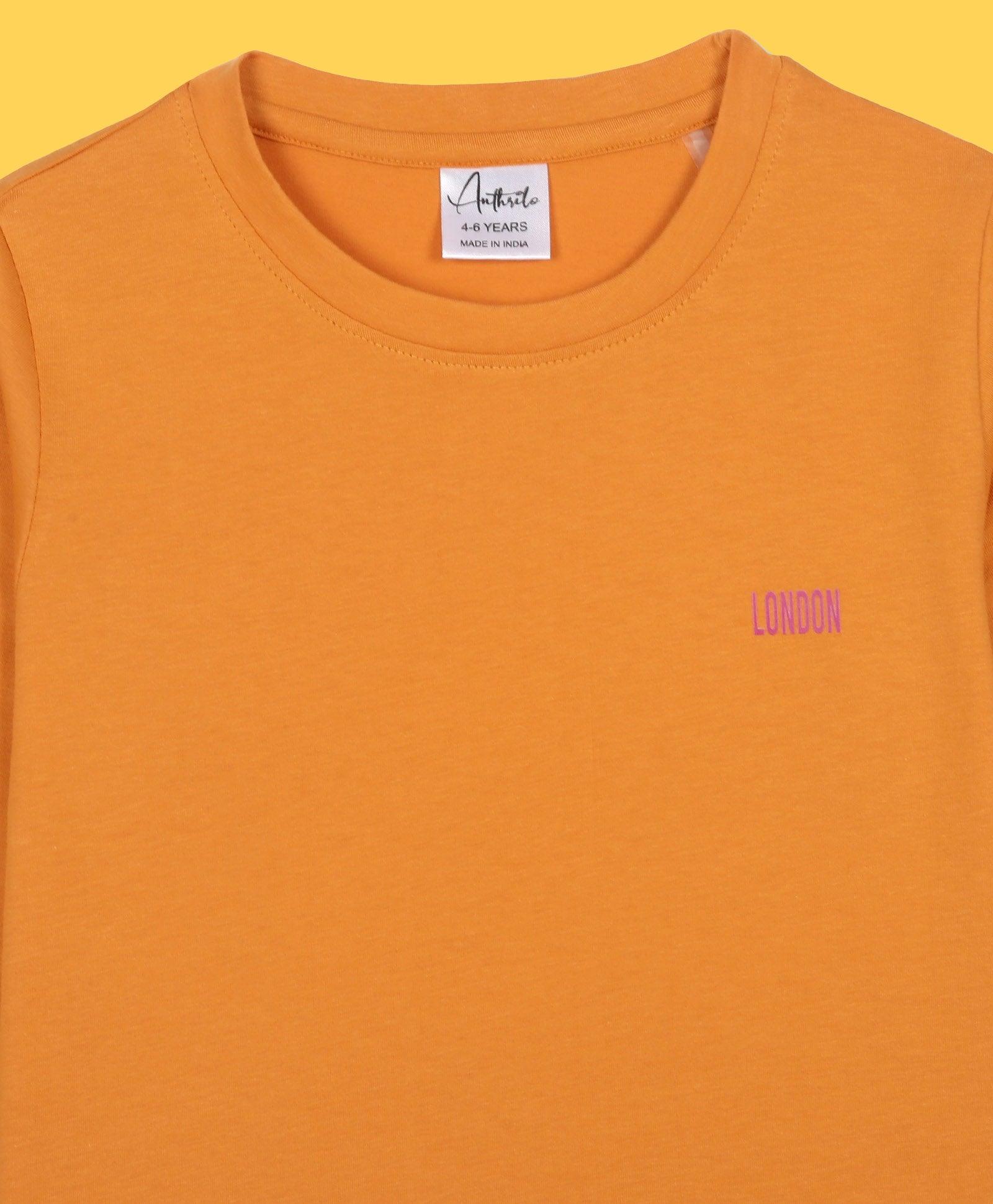 LONDON MUSTARD GIRLS LONG SLEEVES T-SHIRT - MUSTARD - Anthrilo 