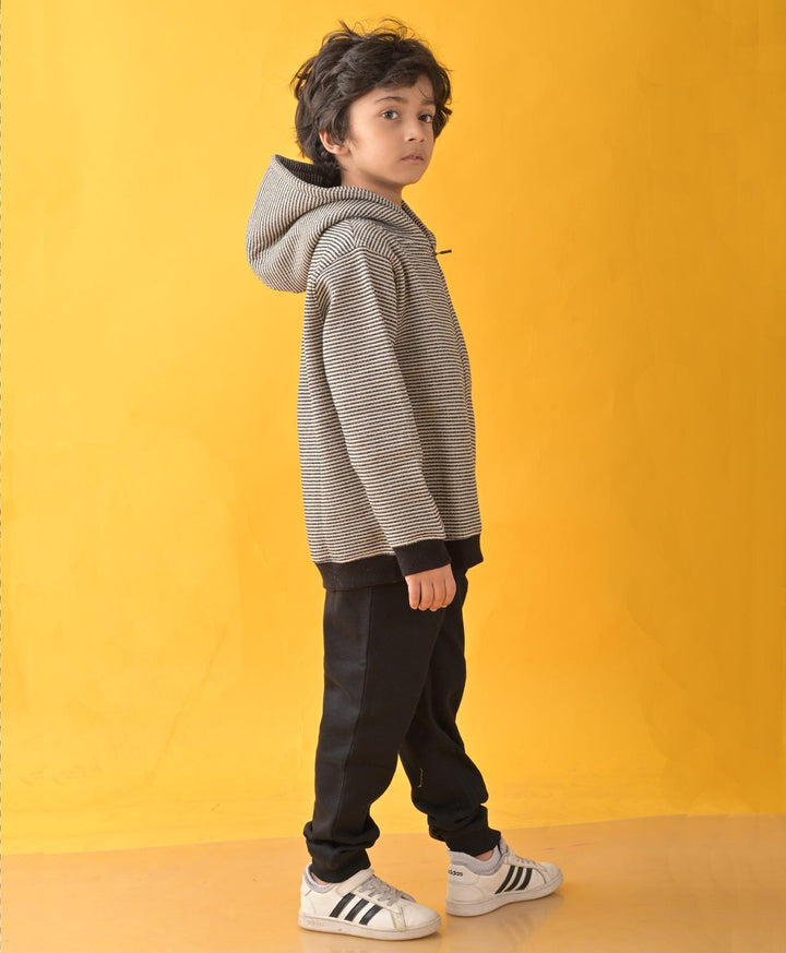 BLACK SPACE DYED SWEATSHIRT BLACK FLEECE JOGGER SET - BLACK - Anthrilo 