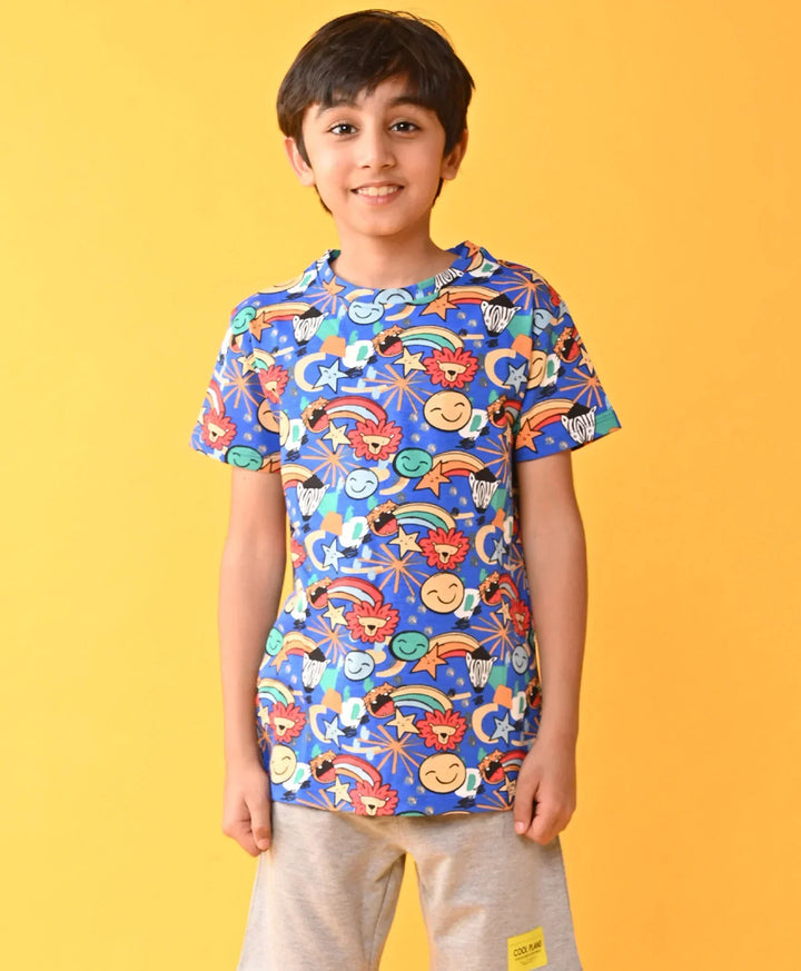 ANIMAL BLUE BOYS SHORT SLEEVE T-SHIRT - BLUE - Anthrilo 