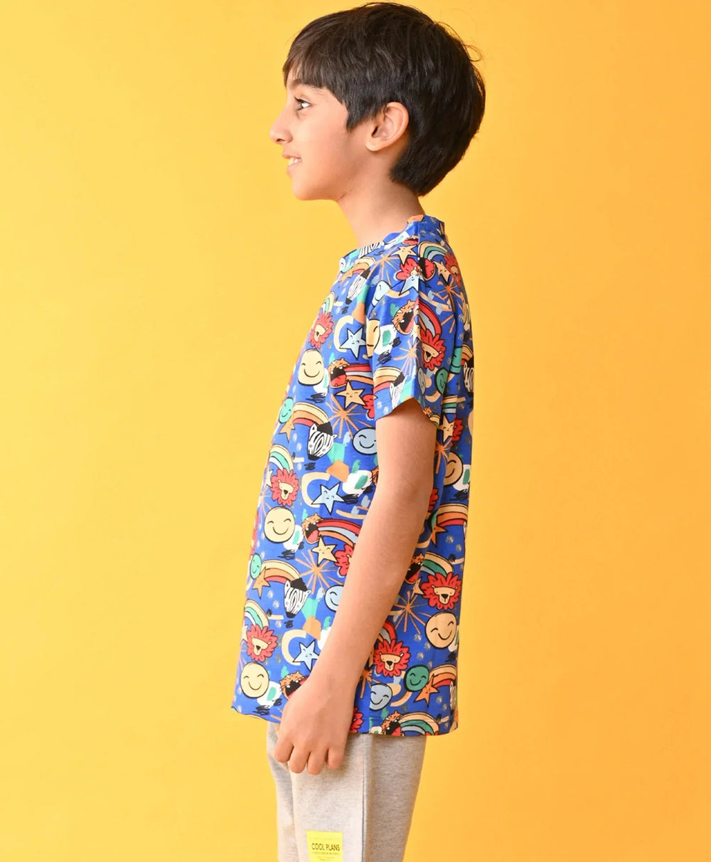 ANIMAL BLUE BOYS SHORT SLEEVE T-SHIRT - BLUE - Anthrilo 