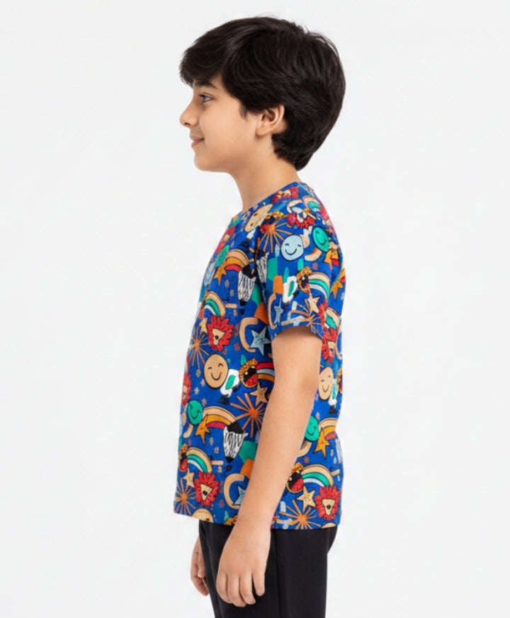 Animal Blue Boys Short Sleeve T-Shirt - Blue - Anthrilo 