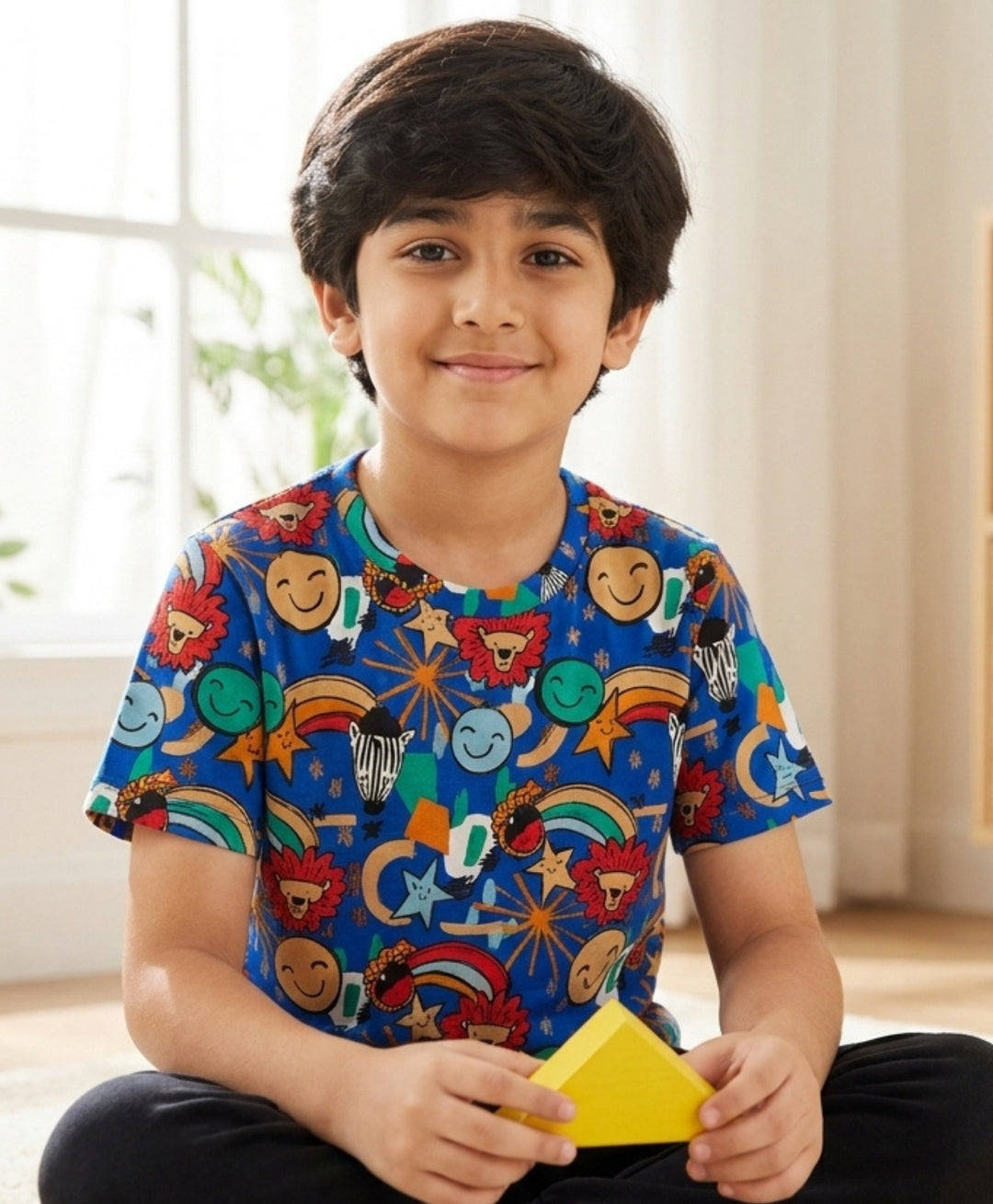 Animal Blue Boys Short Sleeve T-Shirt - Blue - Anthrilo 