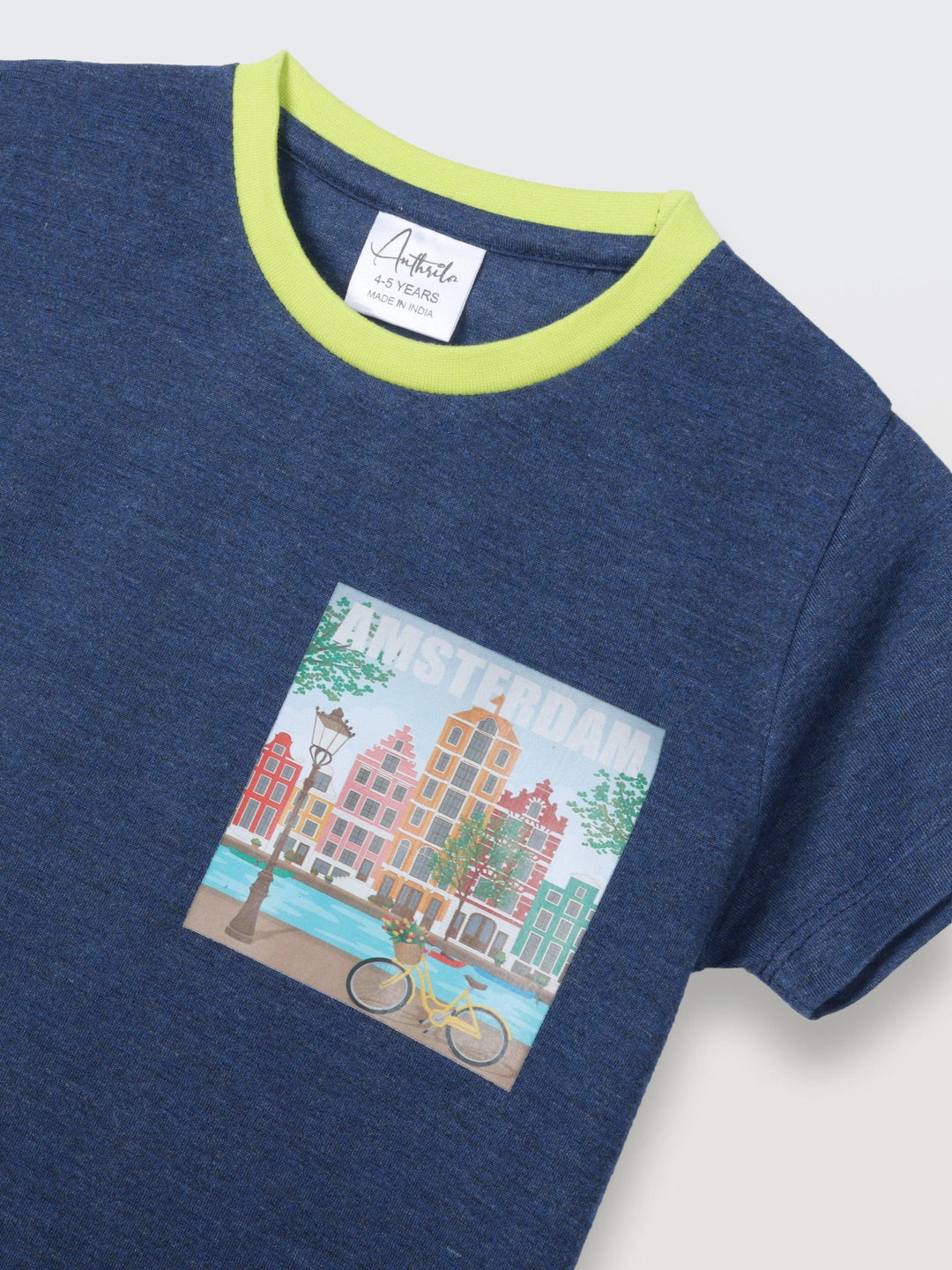 Amsterdam Navy Blue Short Sleeve Boys T-Shirt - Navy