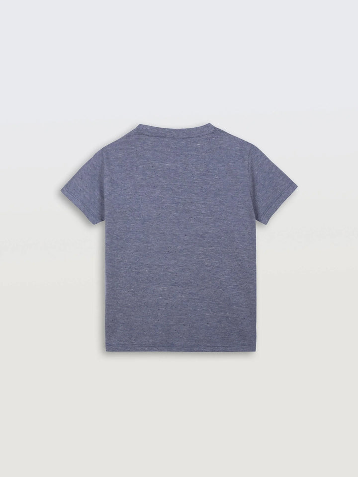 GET READY BLUE MELANGE SHORT SLEEVE BOYS T-SHIRT - BLUE - Anthrilo 