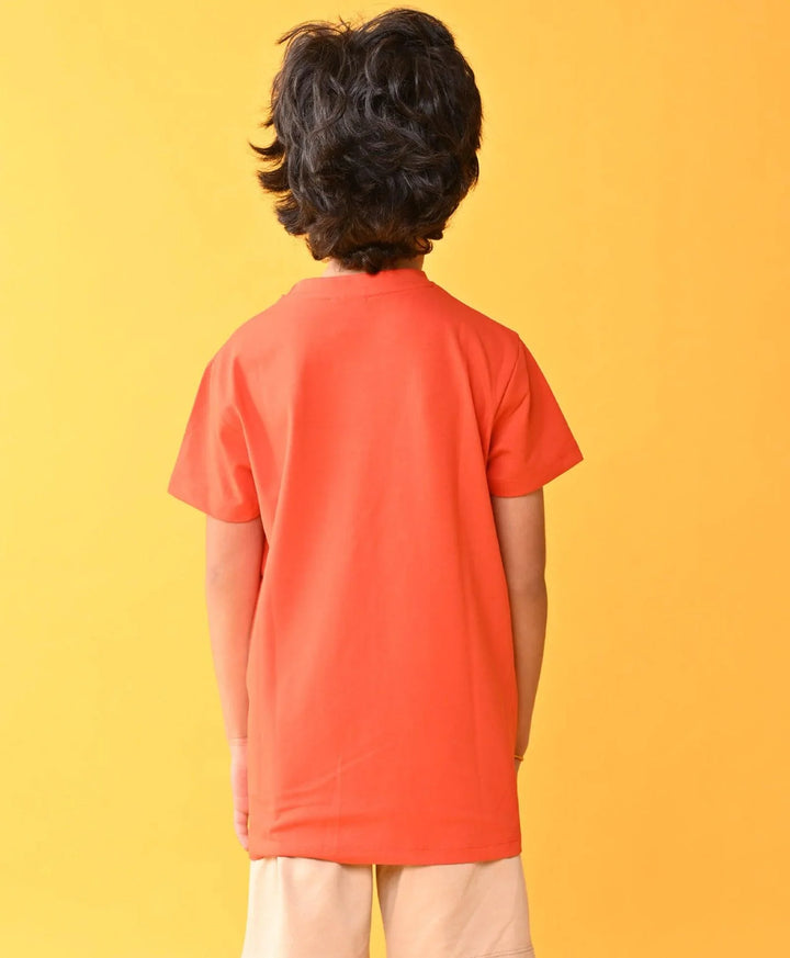 Its Time To Chill Short Sleeve Boys T-Shirt - Orange
