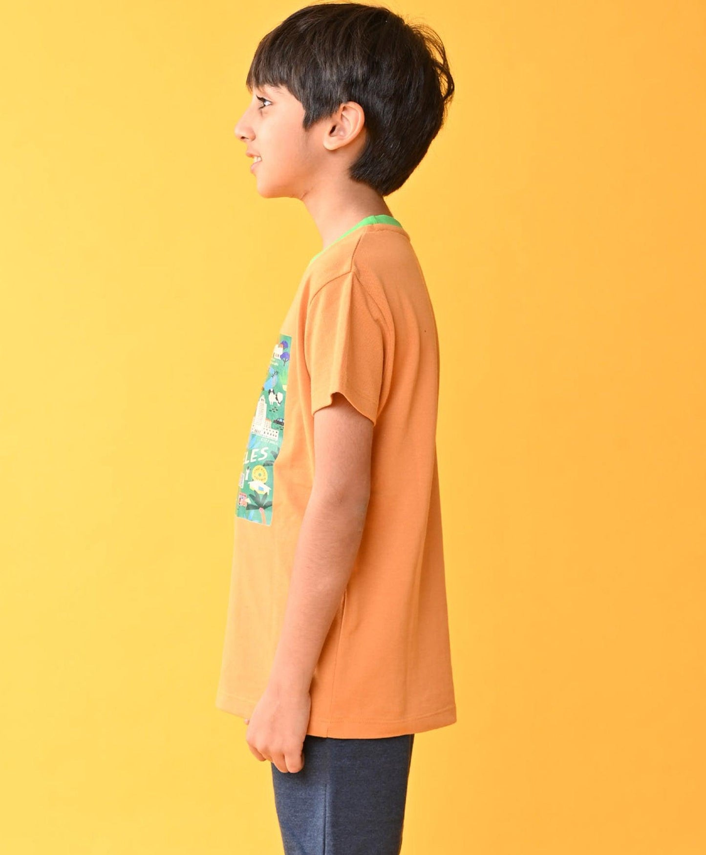 LOS ANGELS MUSTARD SHORT SLEEVE BOYS T-SHIRT - MUSTARD