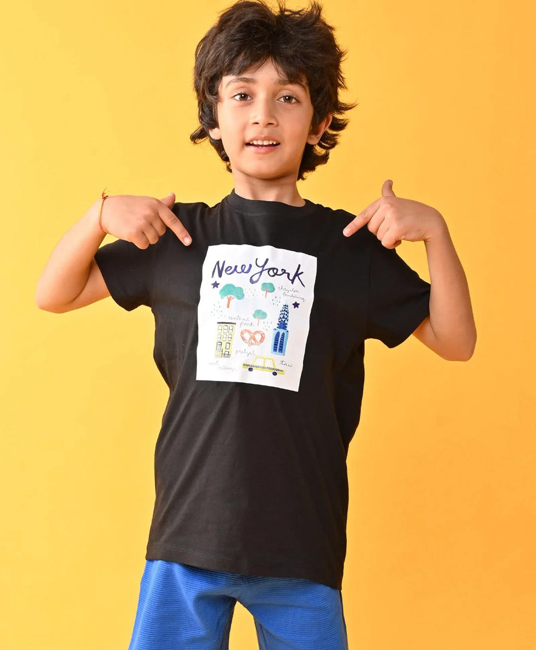 NEWYORK BLACK SHORT SLEEVE BOYS T-SHIRT - BLACK - Anthrilo 