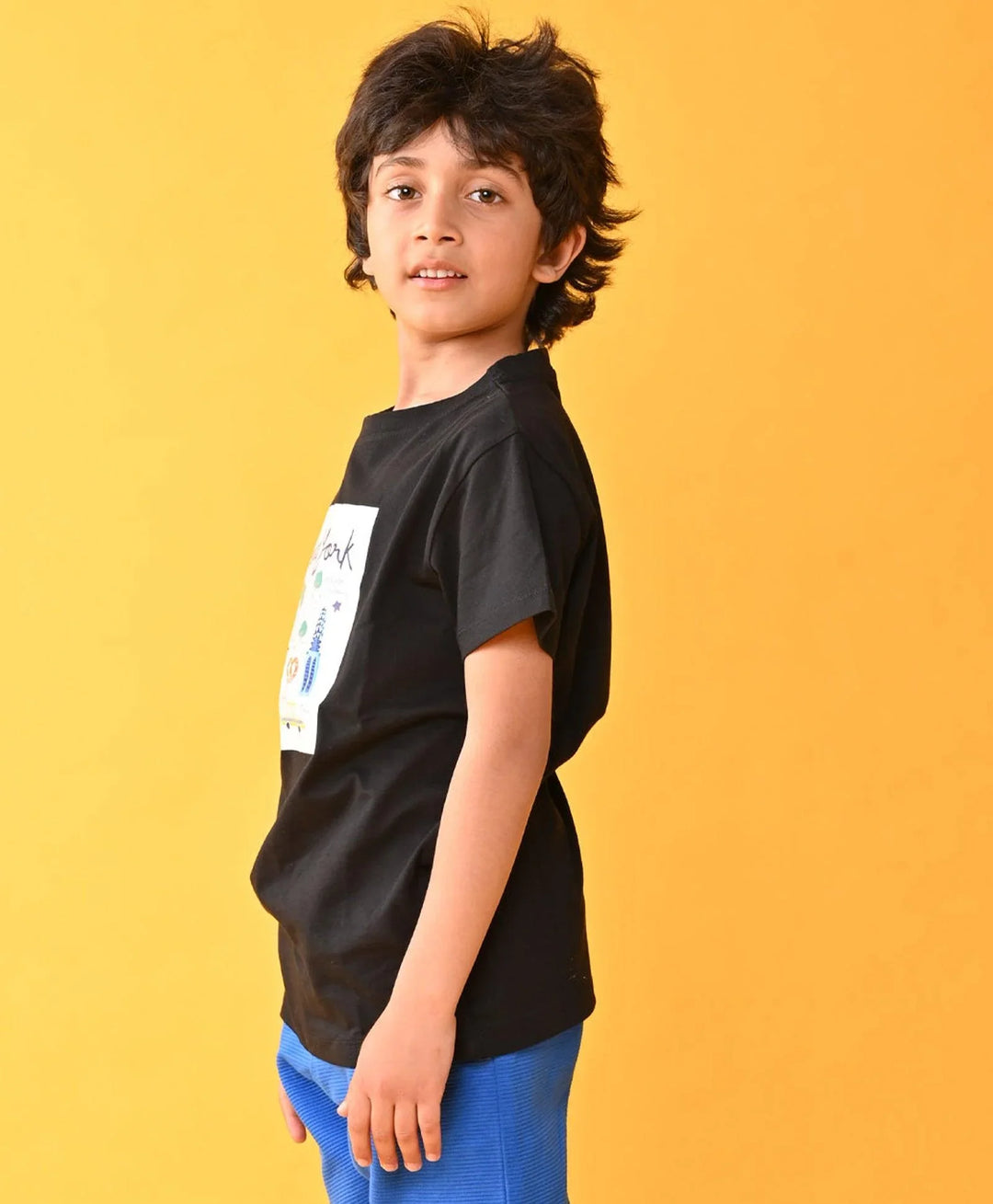 NEWYORK BLACK SHORT SLEEVE BOYS T-SHIRT - BLACK - Anthrilo 