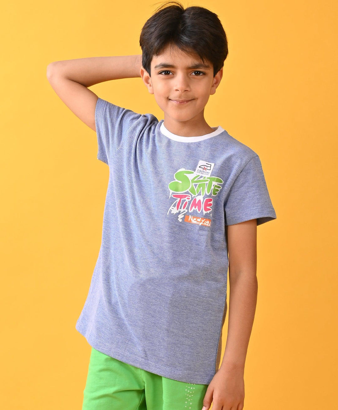 SKATE TIME BLUE SHORT SLEEVE BOYS T-SHIRT - BLUE - Anthrilo 