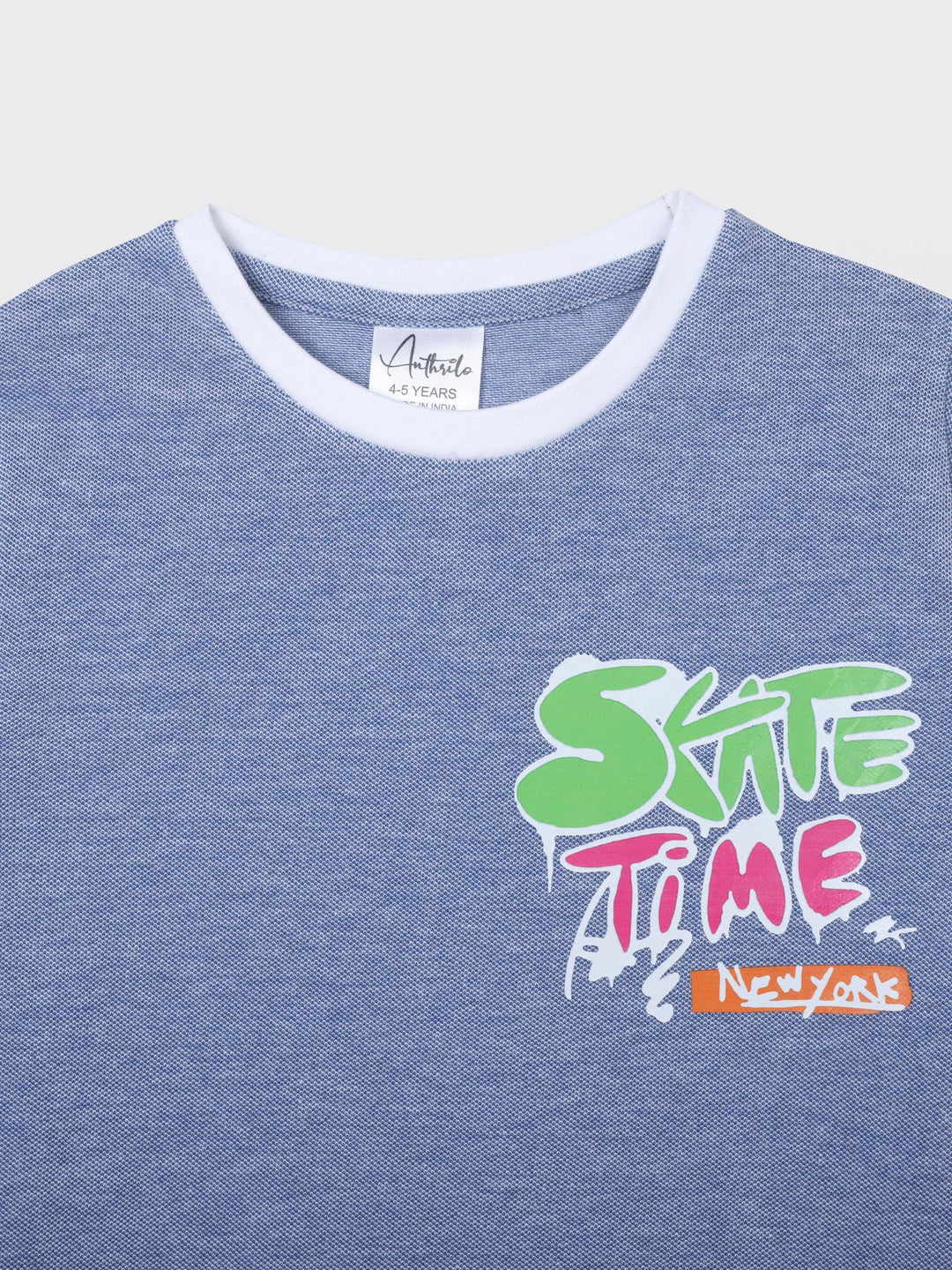 SKATE TIME BLUE SHORT SLEEVE BOYS T-SHIRT - BLUE - Anthrilo 